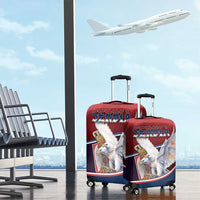 Serbia Luggage Cover White Double Headed Eagle With Coat Of Arms - Wonder Print Shop