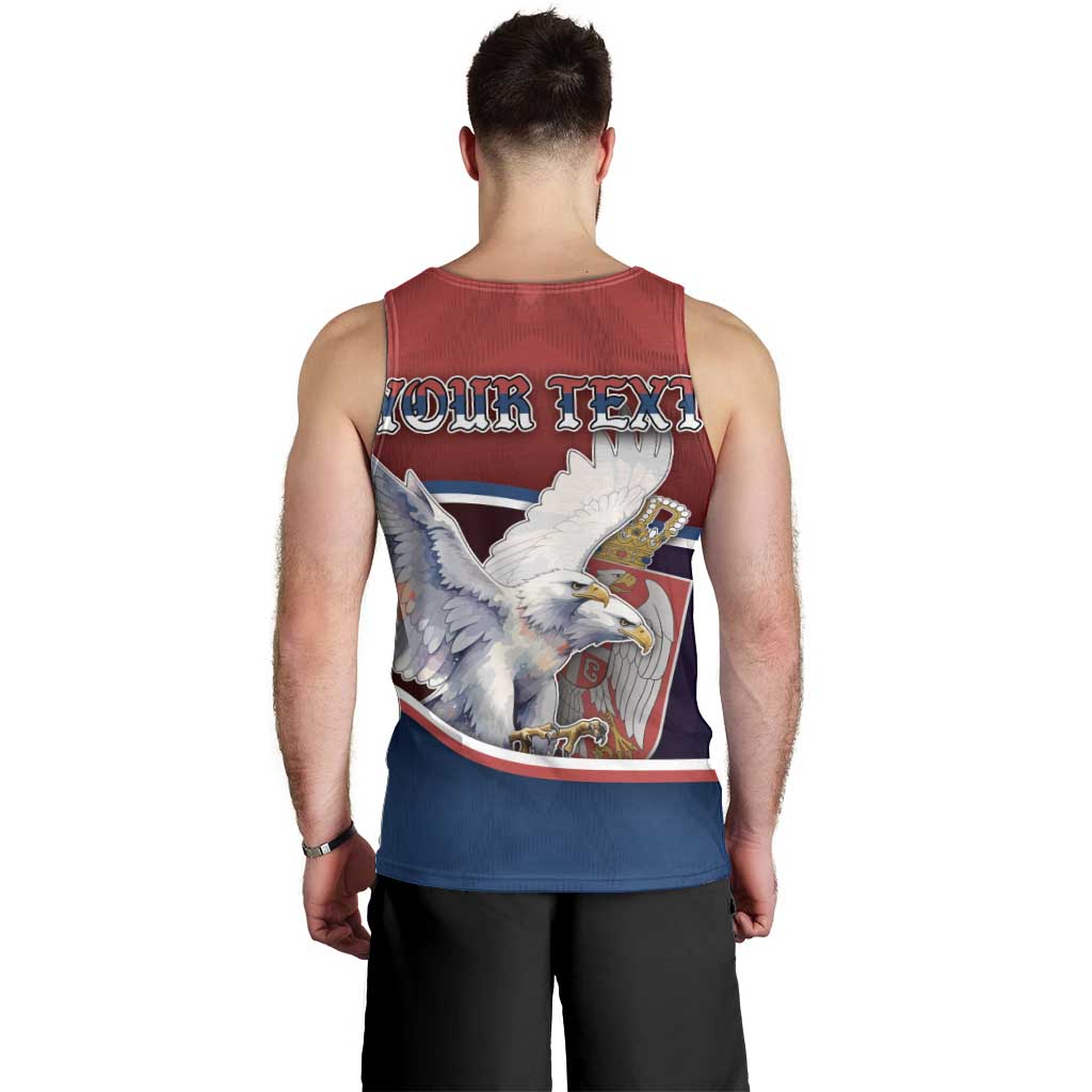 Personalized Serbia Men Tank Top White Double Headed Eagle With Coat Of Arms - Wonder Print Shop