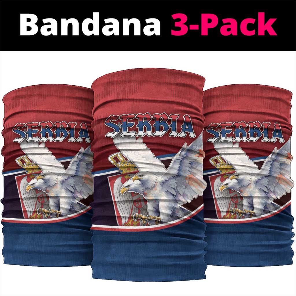 Serbia Neck Gaiter White Double Headed Eagle With Coat Of Arms - Wonder Print Shop