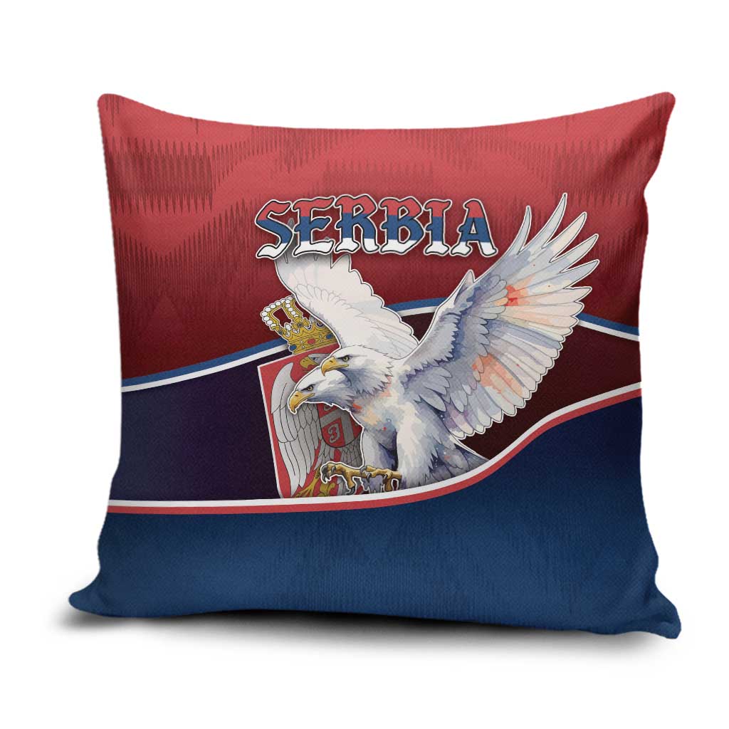 Serbia Pillow Cover White Double Headed Eagle With Coat Of Arms - Wonder Print Shop
