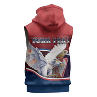 Personalized Serbia Sleeveless Hoodie White Double Headed Eagle With Coat Of Arms - Wonder Print Shop