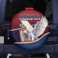 Serbia Spare Tire Cover White Double Headed Eagle With Coat Of Arms - Wonder Print Shop