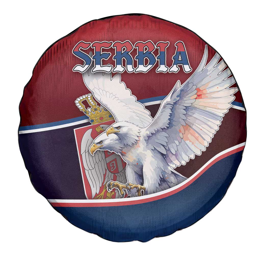 Serbia Spare Tire Cover White Double Headed Eagle With Coat Of Arms - Wonder Print Shop