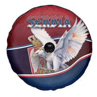 Serbia Spare Tire Cover White Double Headed Eagle With Coat Of Arms - Wonder Print Shop