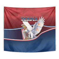 Serbia Tapestry White Double Headed Eagle With Coat Of Arms - Wonder Print Shop