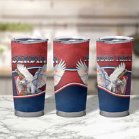 Personalized Serbia Tumbler Cup White Double Headed Eagle With Coat Of Arms - Wonder Print Shop