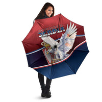 Serbia Umbrella White Double Headed Eagle With Coat Of Arms - Wonder Print Shop