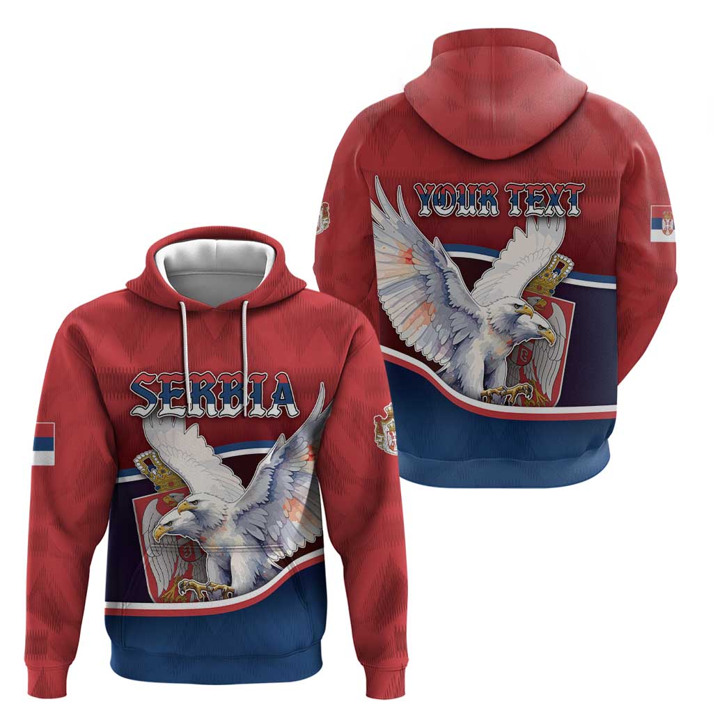 Personalized Serbia Zip Hoodie White Double Headed Eagle With Coat Of Arms - Wonder Print Shop