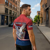 Personalized Serbia Zipper Polo Shirt White Double Headed Eagle With Coat Of Arms - Wonder Print Shop