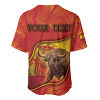Personalized Spain Baseball Jersey The Spanish Fighting Bull With Coat Of Arms - Wonder Print Shop