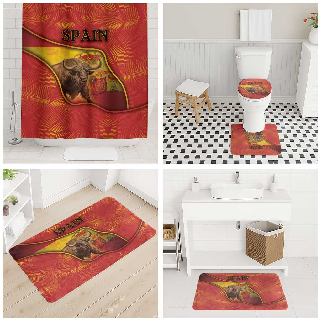 Spain Bathroom Set The Spanish Fighting Bull With Coat Of Arms - Wonder Print Shop