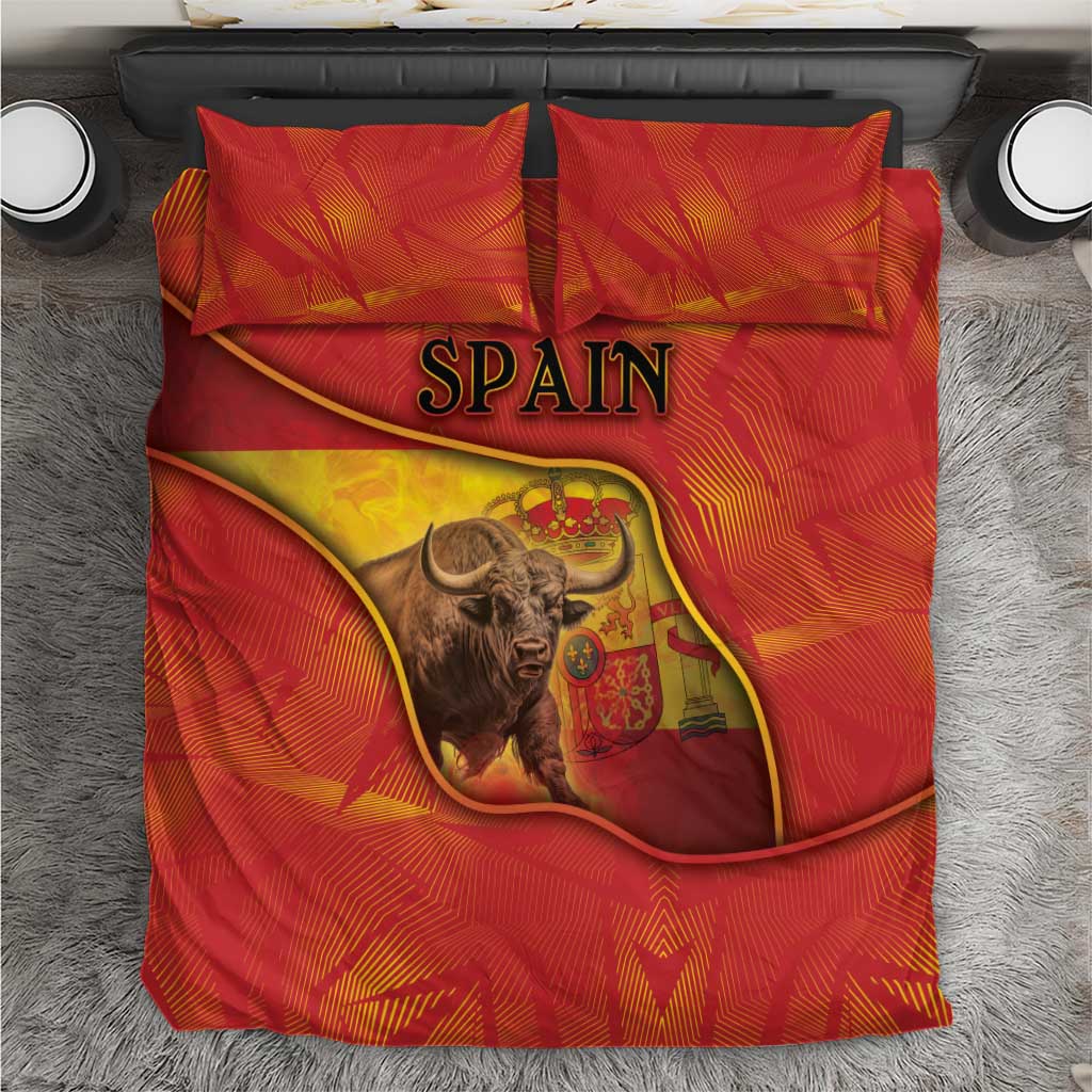 Spain Bedding Set The Spanish Fighting Bull With Coat Of Arms - Wonder Print Shop