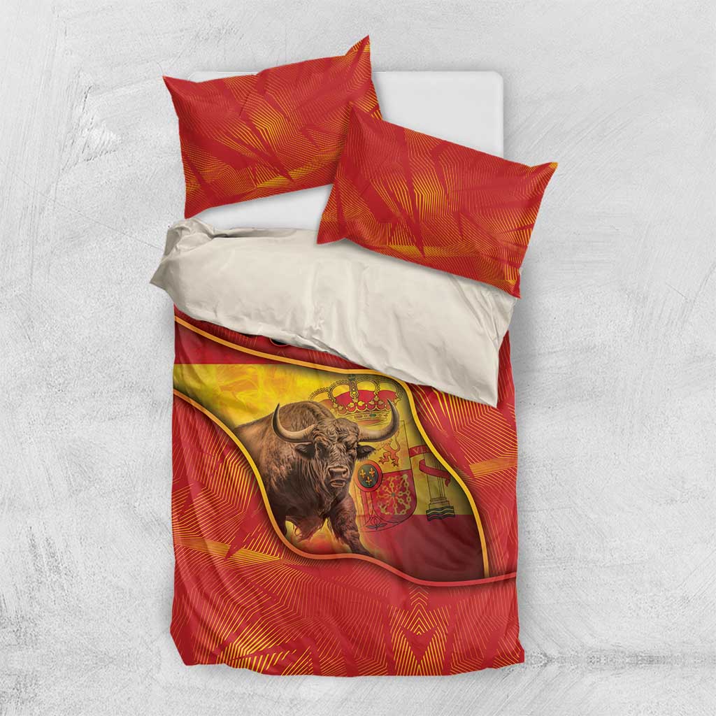 Spain Bedding Set The Spanish Fighting Bull With Coat Of Arms - Wonder Print Shop