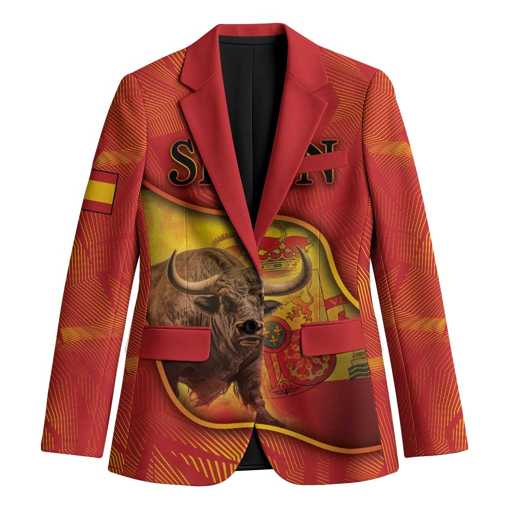 Personalized Spain Blazer The Spanish Fighting Bull With Coat Of Arms - Wonder Print Shop