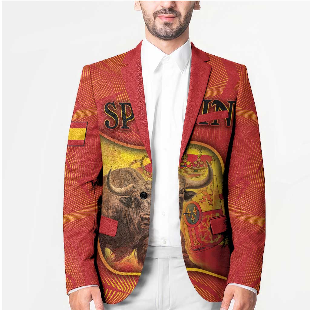 Personalized Spain Blazer The Spanish Fighting Bull With Coat Of Arms - Wonder Print Shop