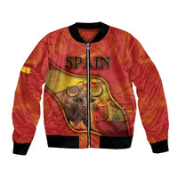 Personalized Spain Bomber Jacket The Spanish Fighting Bull With Coat Of Arms - Wonder Print Shop