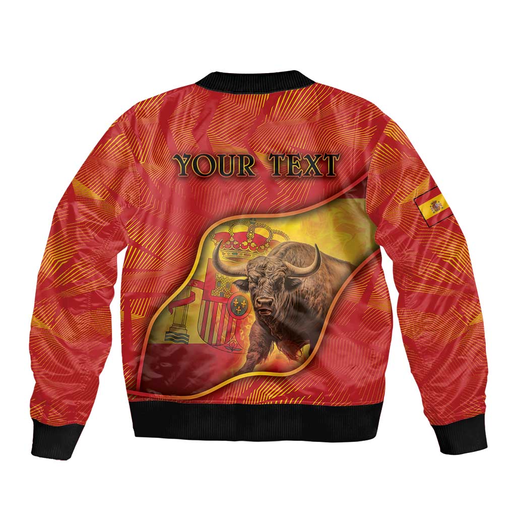 Personalized Spain Bomber Jacket The Spanish Fighting Bull With Coat Of Arms - Wonder Print Shop