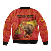 Personalized Spain Bomber Jacket The Spanish Fighting Bull With Coat Of Arms - Wonder Print Shop