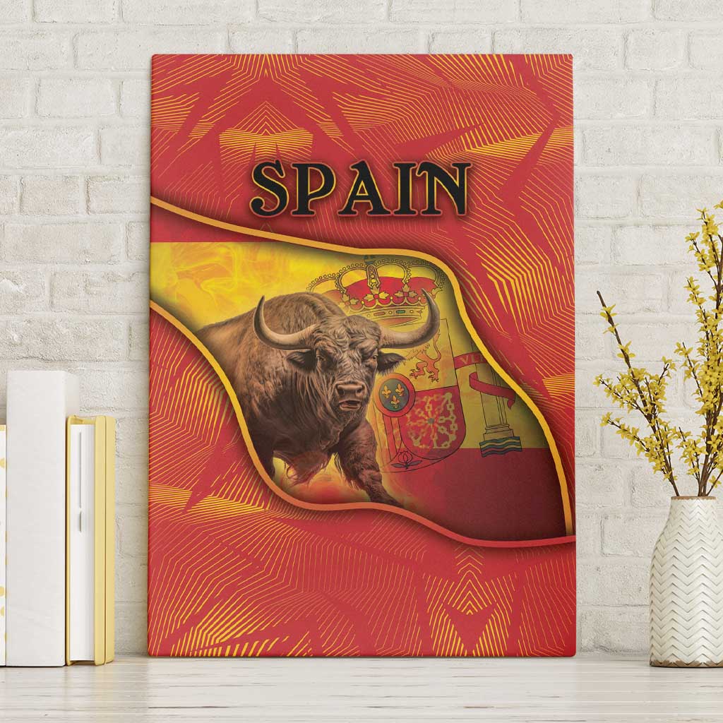 Spain Canvas Wall Art The Spanish Fighting Bull With Coat Of Arms - Wonder Print Shop