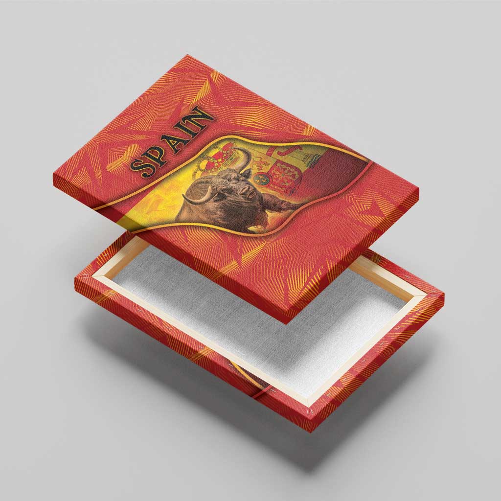 Spain Canvas Wall Art The Spanish Fighting Bull With Coat Of Arms - Wonder Print Shop