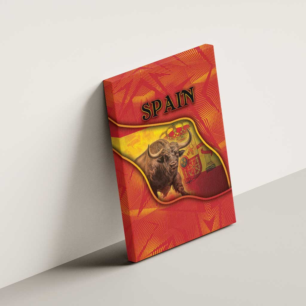 Spain Canvas Wall Art The Spanish Fighting Bull With Coat Of Arms - Wonder Print Shop