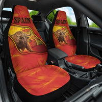 Spain Car Seat Cover The Spanish Fighting Bull With Coat Of Arms - Wonder Print Shop