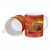 Personalized Spain Ceramic Mug The Spanish Fighting Bull With Coat Of Arms - Wonder Print Shop