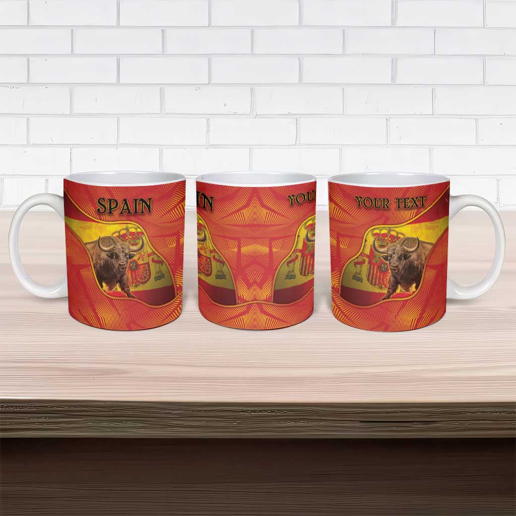 Personalized Spain Ceramic Mug The Spanish Fighting Bull With Coat Of Arms - Wonder Print Shop