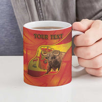 Personalized Spain Ceramic Mug The Spanish Fighting Bull With Coat Of Arms - Wonder Print Shop