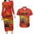 Personalized Spain Couples Matching Long Sleeve Bodycon Dress and Hawaiian Shirt The Spanish Fighting Bull With Coat Of Arms - Wonder Print Shop