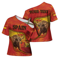 Personalized Spain Cross Shoulder Shirt The Spanish Fighting Bull With Coat Of Arms - Wonder Print Shop