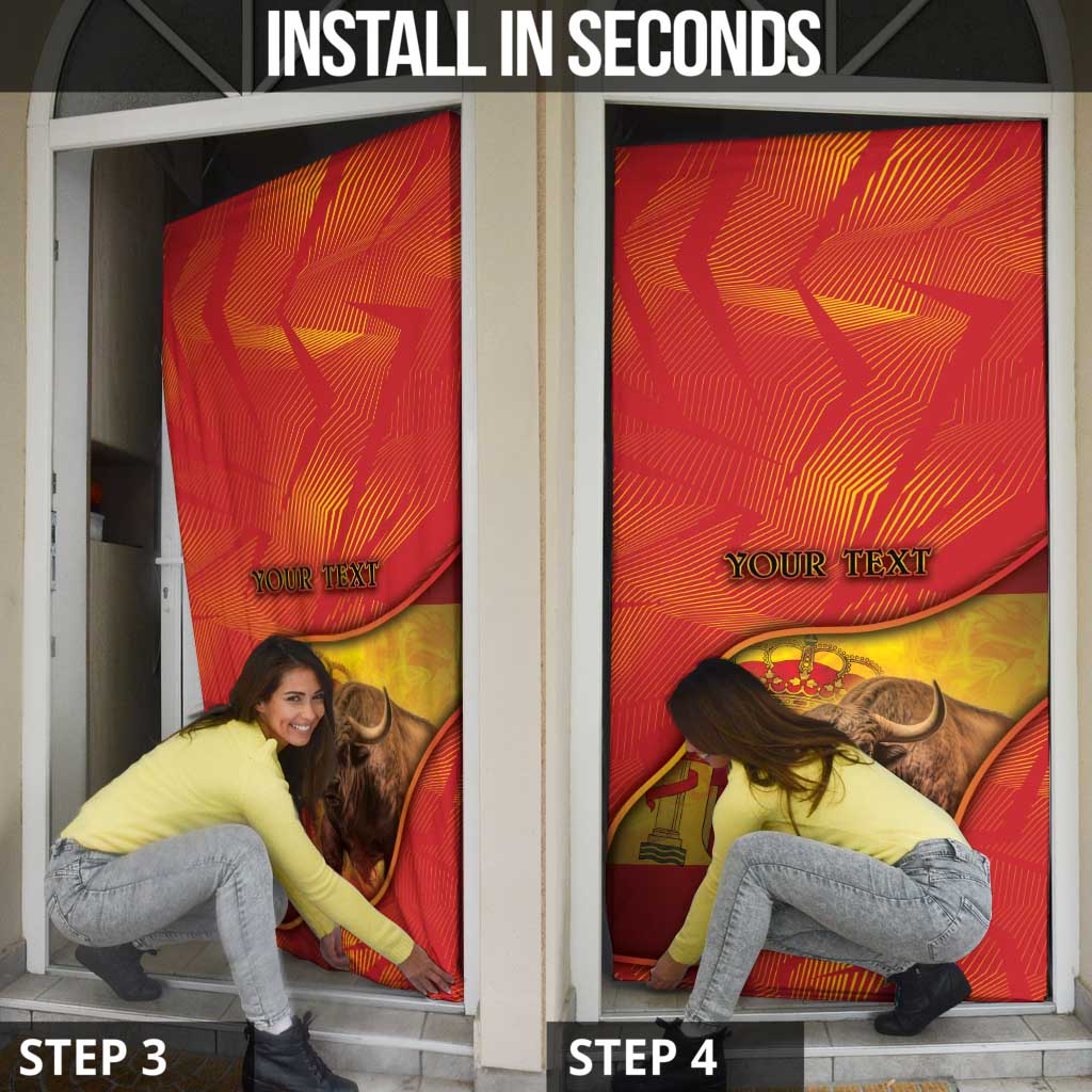 Spain Door Cover The Spanish Fighting Bull With Coat Of Arms - Wonder Print Shop