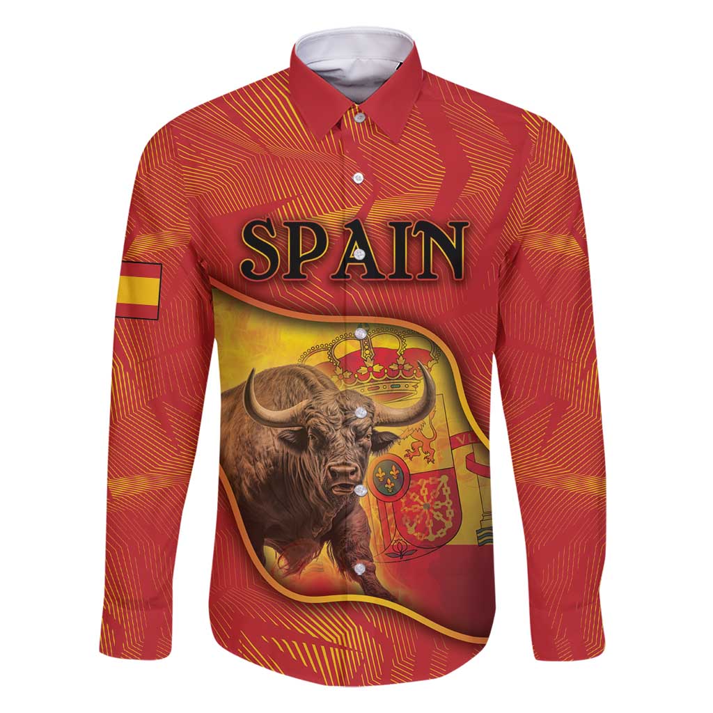 Personalized Spain Family Matching Off Shoulder Maxi Dress and Hawaiian Shirt The Spanish Fighting Bull With Coat Of Arms - Wonder Print Shop