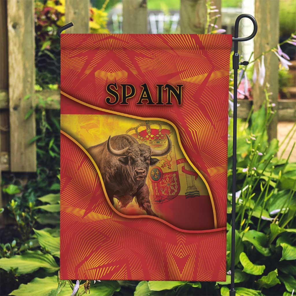 Spain Garden Flag The Spanish Fighting Bull With Coat Of Arms - Wonder Print Shop