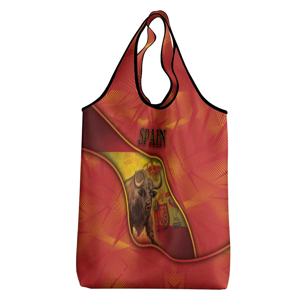 Spain Grocery Bag The Spanish Fighting Bull With Coat Of Arms - Wonder Print Shop