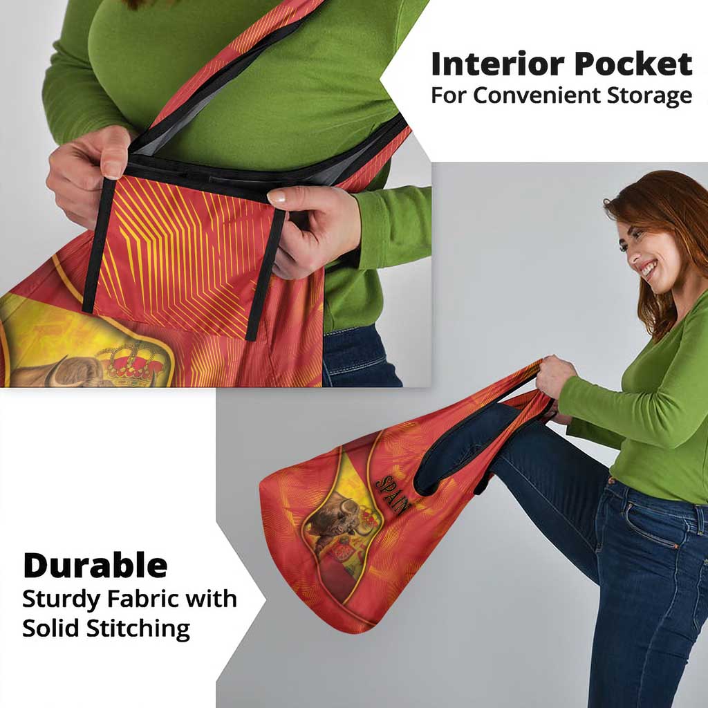 Spain Grocery Bag The Spanish Fighting Bull With Coat Of Arms - Wonder Print Shop