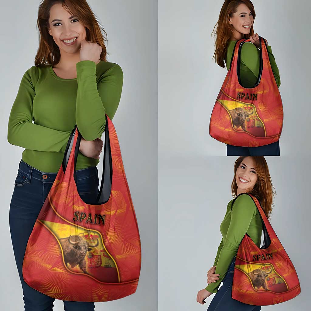 Spain Grocery Bag The Spanish Fighting Bull With Coat Of Arms - Wonder Print Shop