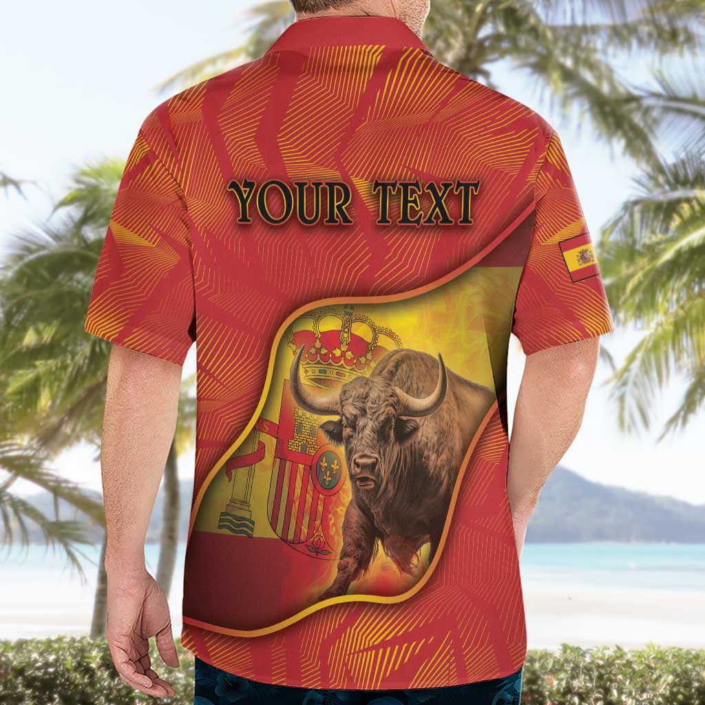 Personalized Spain Hawaiian Shirt The Spanish Fighting Bull With Coat Of Arms - Wonder Print Shop