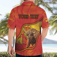 Personalized Spain Hawaiian Shirt The Spanish Fighting Bull With Coat Of Arms - Wonder Print Shop