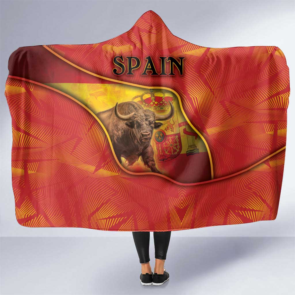 Spain Hooded Blanket The Spanish Fighting Bull With Coat Of Arms - Wonder Print Shop