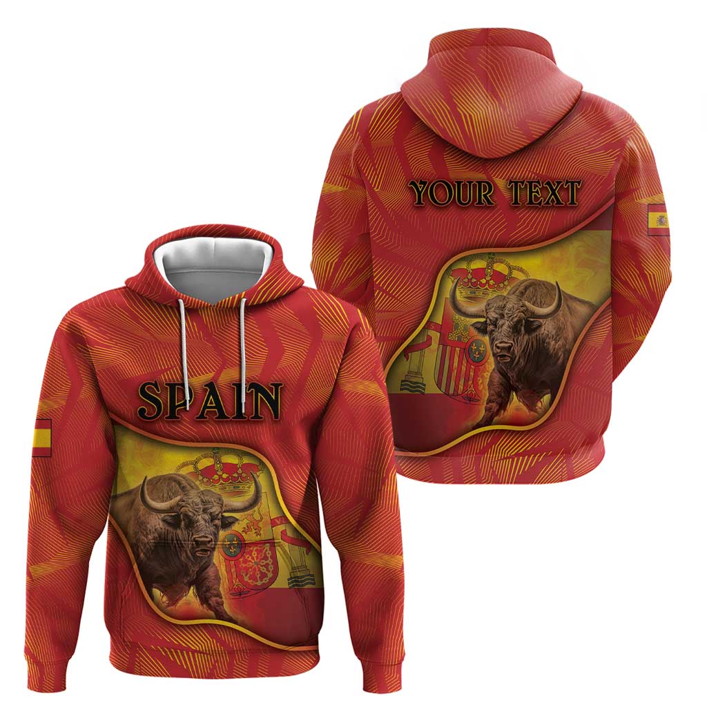Personalized Spain Hoodie The Spanish Fighting Bull With Coat Of Arms - Wonder Print Shop