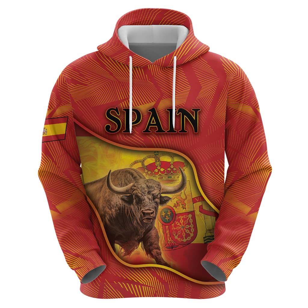 Personalized Spain Hoodie The Spanish Fighting Bull With Coat Of Arms - Wonder Print Shop