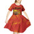 Personalized Spain Kid Short Sleeve Dress The Spanish Fighting Bull With Coat Of Arms - Wonder Print Shop
