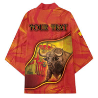 Personalized Spain Kimono The Spanish Fighting Bull With Coat Of Arms - Wonder Print Shop