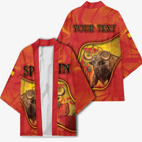 Personalized Spain Kimono The Spanish Fighting Bull With Coat Of Arms - Wonder Print Shop
