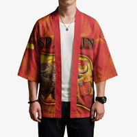 Personalized Spain Kimono The Spanish Fighting Bull With Coat Of Arms - Wonder Print Shop