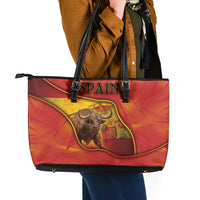 Spain Leather Tote Bag The Spanish Fighting Bull With Coat Of Arms - Wonder Print Shop