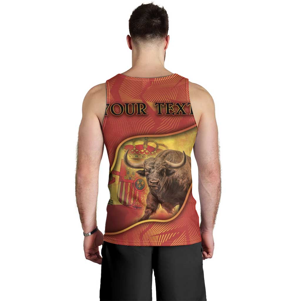 Personalized Spain Men Tank Top The Spanish Fighting Bull With Coat Of Arms - Wonder Print Shop
