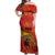 Personalized Spain Off Shoulder Maxi Dress The Spanish Fighting Bull With Coat Of Arms - Wonder Print Shop