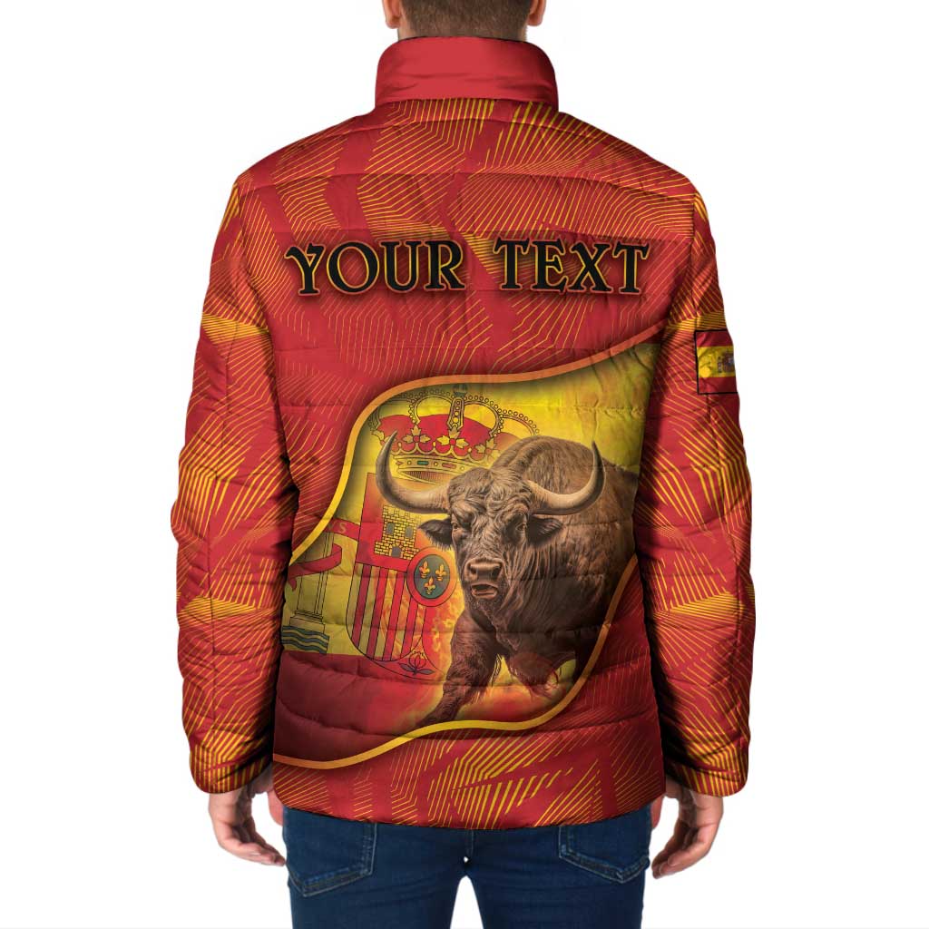 Personalized Spain Padded Jacket The Spanish Fighting Bull With Coat Of Arms - Wonder Print Shop